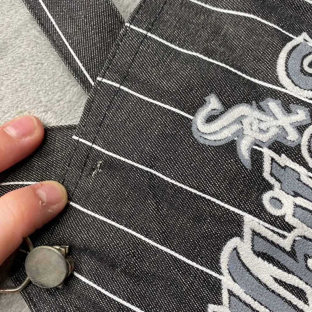 Vintage 90s Pinstripe White Sox Kids Overalls Size Large 12/14 Unisex